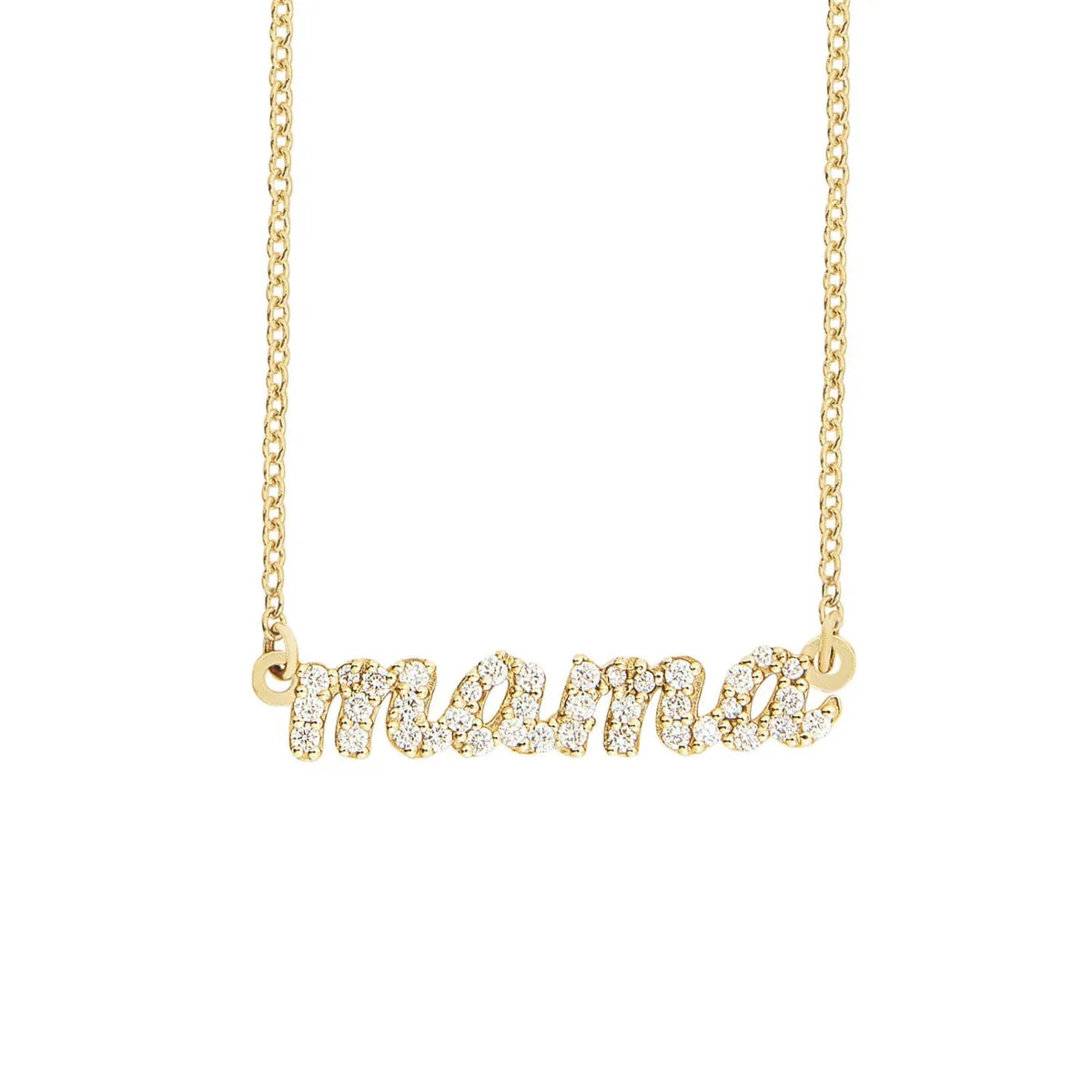 Pavé Script Mama Necklace | Tiny Tags
