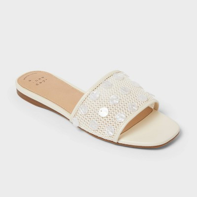 Women’s Elain Sandals with Memory Foam Insole - A New Day™ Ivory 8.5 | Target
