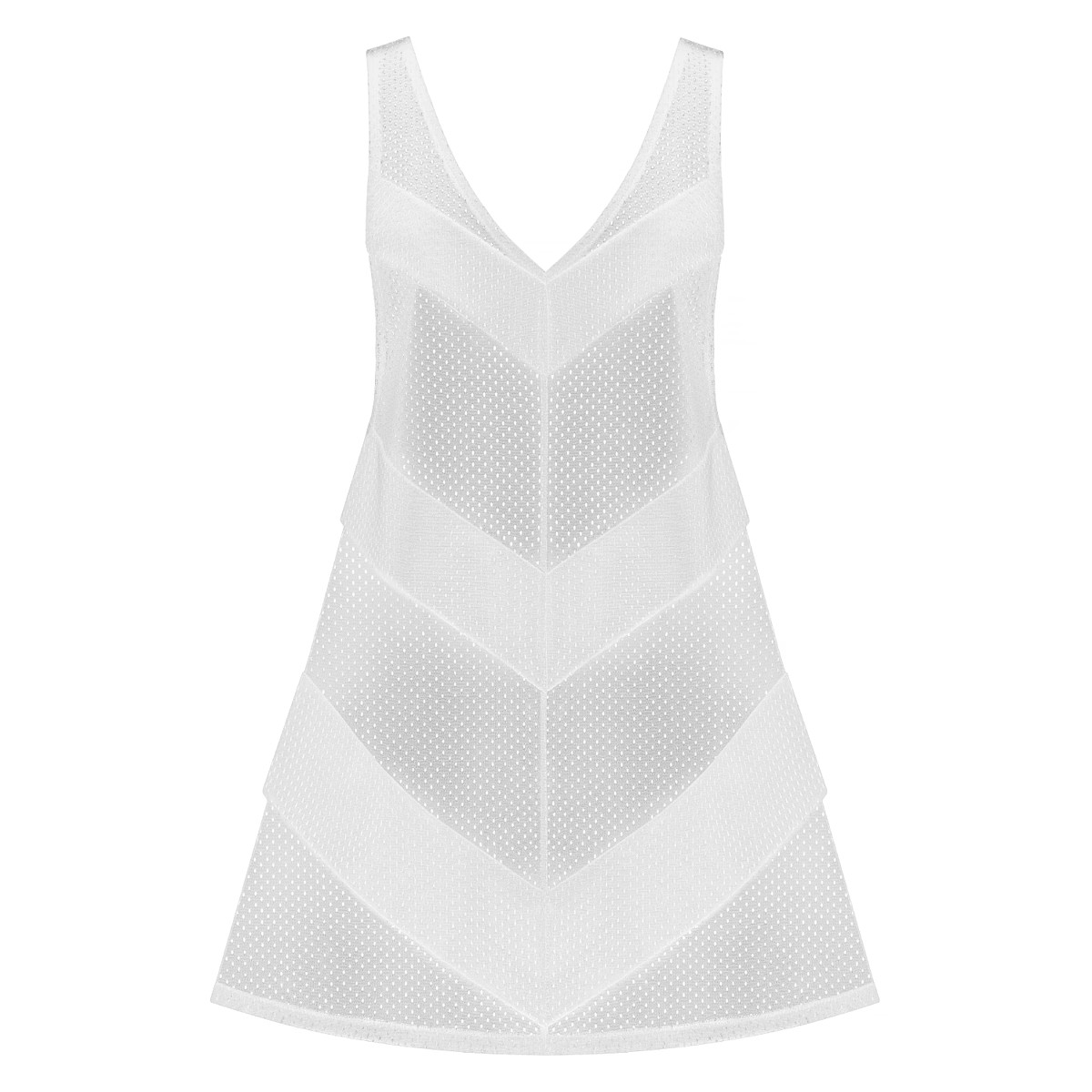 White Chevron Beach Cover-Up Athletic Mesh Dress | Wolf & Badger