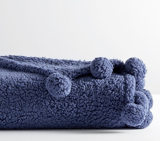 Sherpa Pom Pom Throw | Pottery Barn Kids