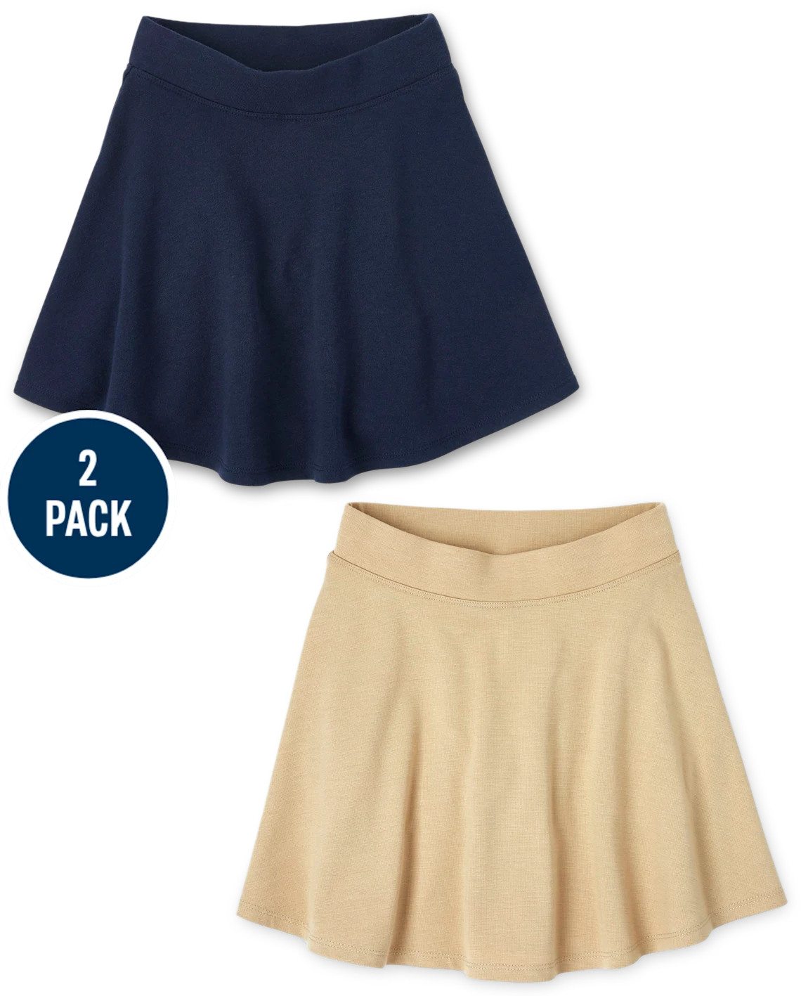 Girls Uniform Ponte Knit Skort 2-Pack - blue | The Children's Place