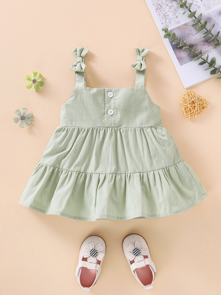 Baby Ruffle Hem Bow Shoulder Cami Dress | SHEIN