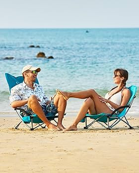 KingCamp Low Beach Chair, High Back Folding Camping Chair for Adults, Oversized Breathable Mesh S... | Amazon (US)