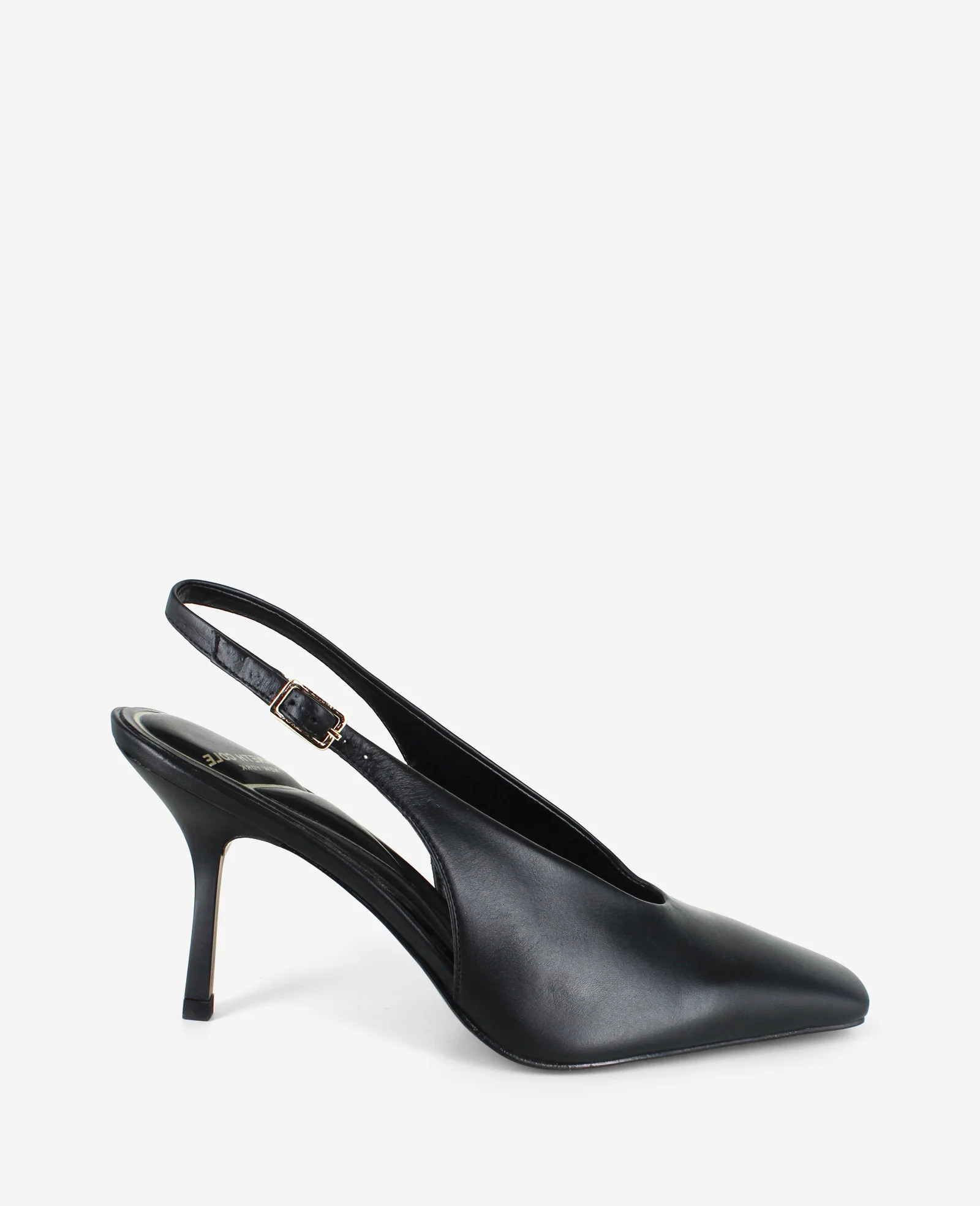 Kenneth Cole | Aerial Leather Slingback Heel in BLACK LEATHER, Size: 9.5 | Kenneth Cole
