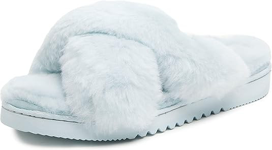 Fireside by Dearfoams Women's Newcastle Crossband All Over Shearling Easy on/Off Slide Slipper | Amazon (US)