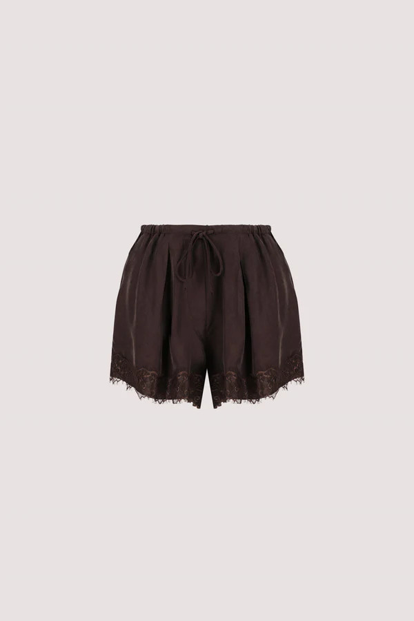 ANDREA PLUM CHOC CUPRO LACE SHORT | DISSH