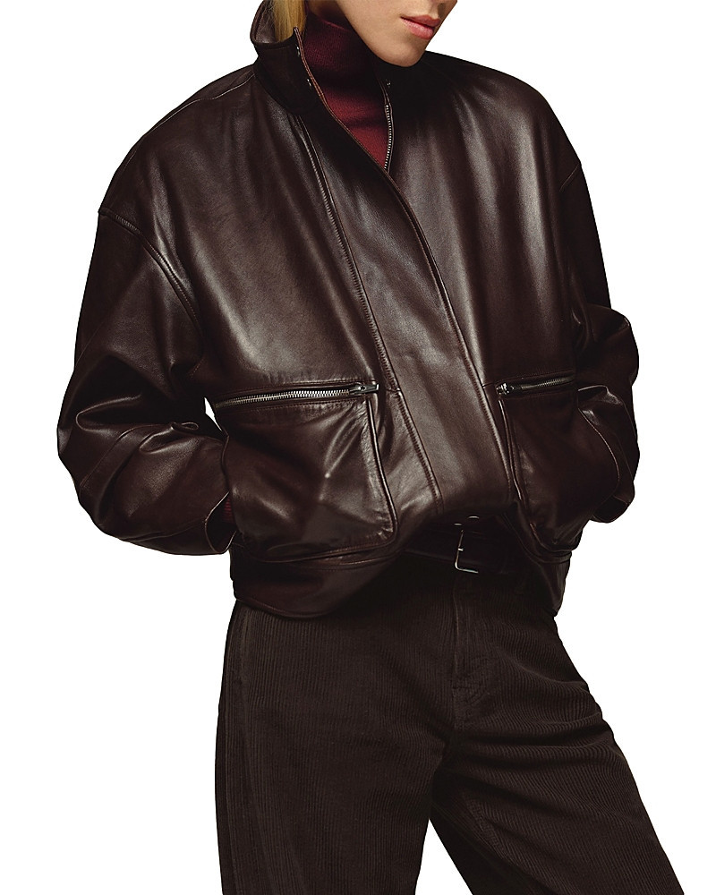 Reformation x Veda Harrison Leather Oversized Bomber Jacket | Bloomingdale's (US)
