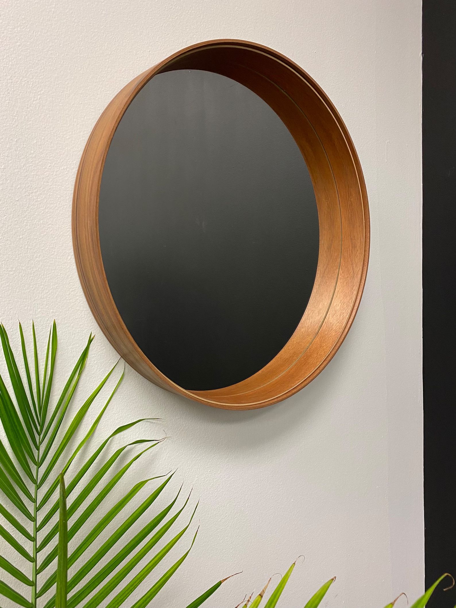 Round Walnut Wooden Wall Mirror Designer Quality Repurposed - Etsy | Etsy (US)