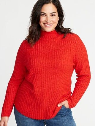 Directional Rib-Knit Plus-Size Mock-Neck Sweater | Old Navy | Old Navy US
