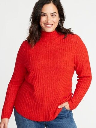 Directional Rib-Knit Plus-Size Mock-Neck Sweater | Old Navy US