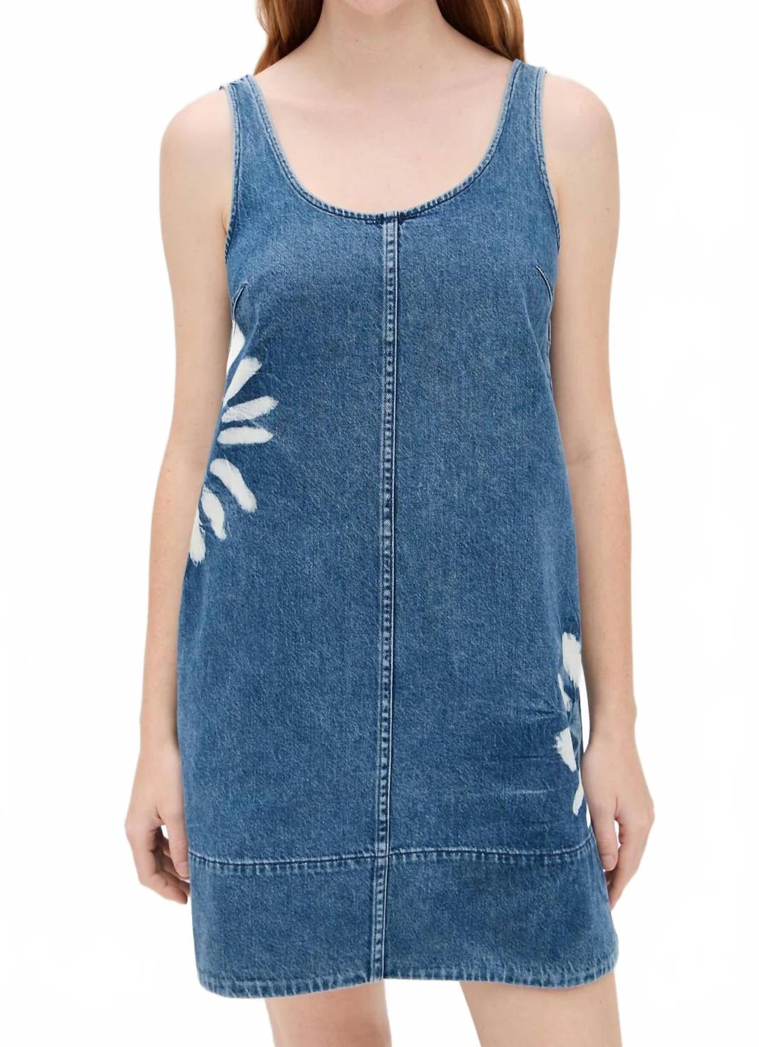 Minimal Denim Shift Dress In Blue | Shop Simon