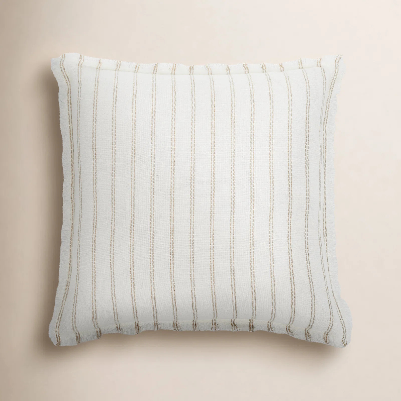 Bertie/Bert Fringed Linen Throw Pillow in Ivory/Natural | Wayfair North America