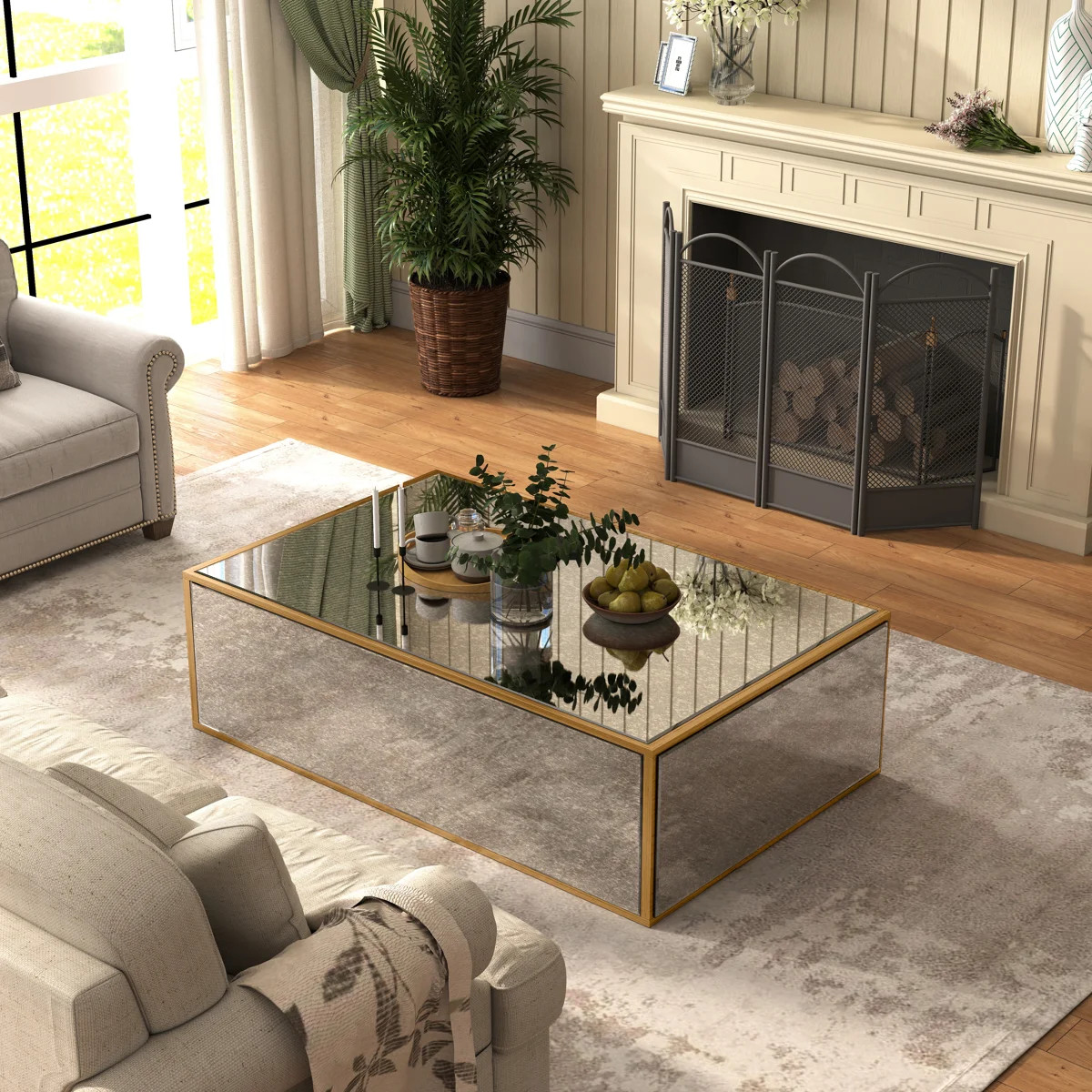Adelais Antique Mirrored Coffee Table | Wayfair North America