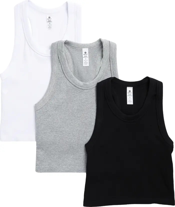 90 DEGREE BY REFLEX 3-Pack Seamless Crop Tanks | Nordstromrack | Nordstrom Rack