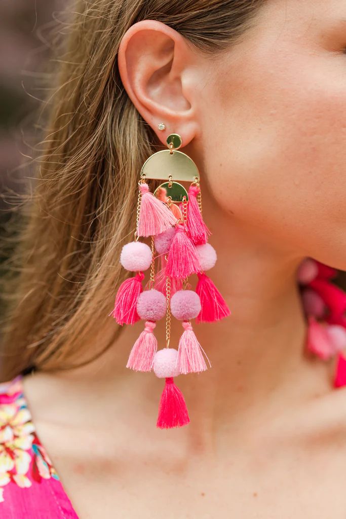 At Your Best Pink Tassel Statement Earrings | The Mint Julep Boutique