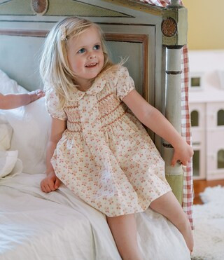 x Kristin Ellen Hockman Little Girls 2T-6X Beatrice Coral Sunflower Dress | Dillard's