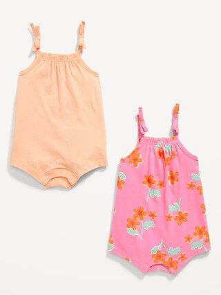 Jersey-Knit Tie-Bow Romper 2-Pack for Baby | Old Navy (US)