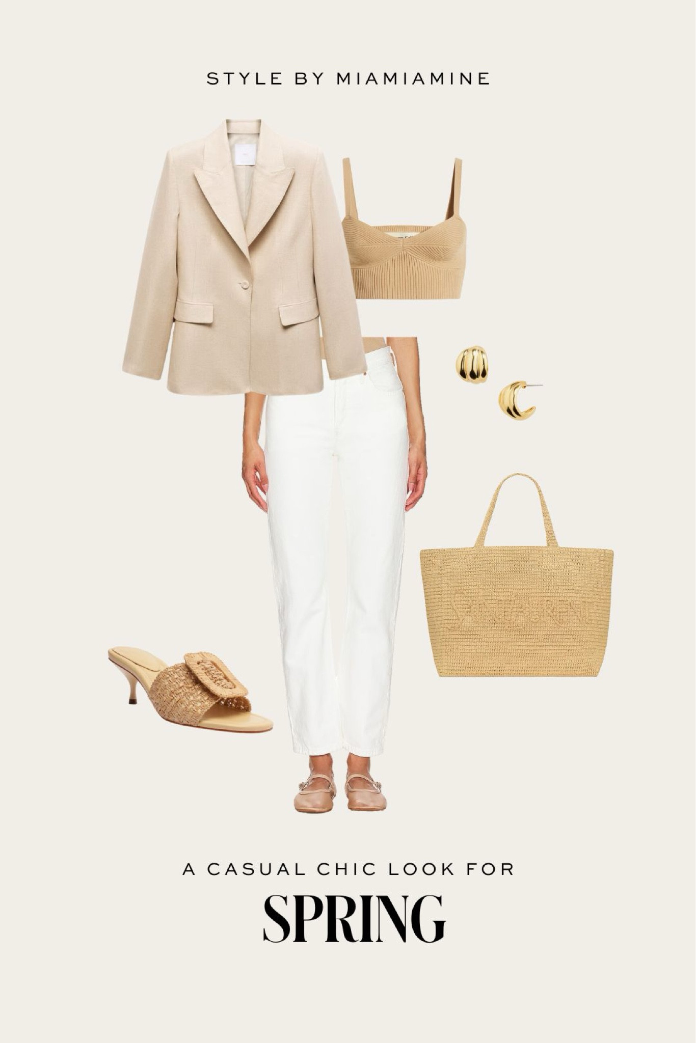 Spring and summer outfit
Mango linen blazer
Levi’s white jeans
Schutz raffia slides
Nordstrom knit bralette

#LTKstyletip #LTKshoecrush #LTKfindsunder100