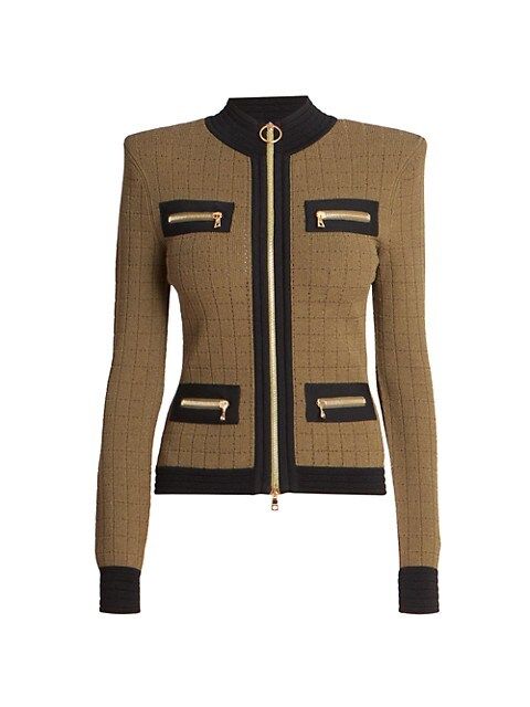 Square Zip-Front Knit Jacket | Saks Fifth Avenue