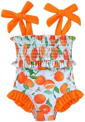 Toddler Girl Swimsuit Baby One Piece Swimwear Summer Beach Bathing Suit for Girls | Amazon (US)