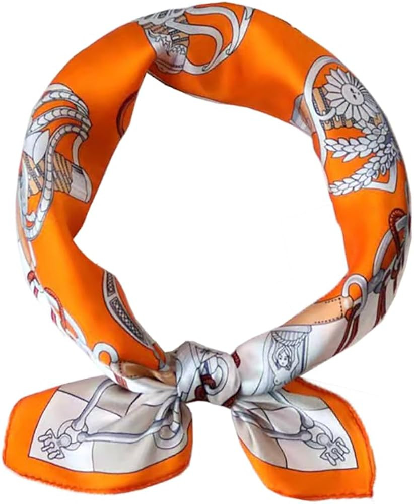 ANDANTINO 100% Mulberry Silk Scarf -21” Lightweight Square Neckerchief – Breathable Digital P... | Amazon (US)