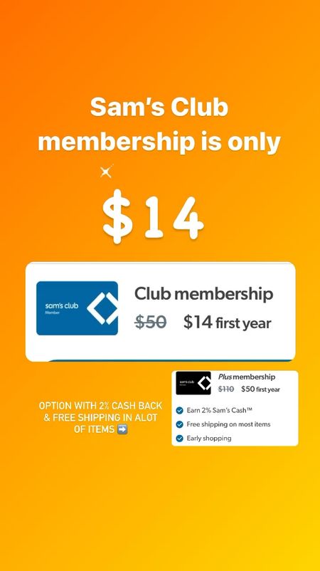 Only $14 membership at Sam’s Club get it here, you don’t have to go there right now! 

#LTKsalealert #LTKfamily #LTKfindsunder50
