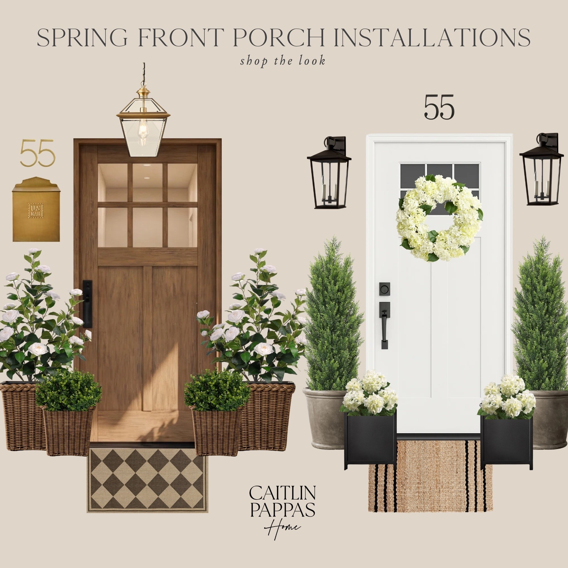Spring front porch installations 🤍🌿 Loving these two moodboards offering inspo of how you can style your front door and porch for the spring season! 

#LTKHome