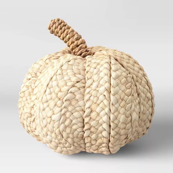 7" x 7.8" Woven Corn Husk Pumpkin Figurine Cream - Threshold™ | Target