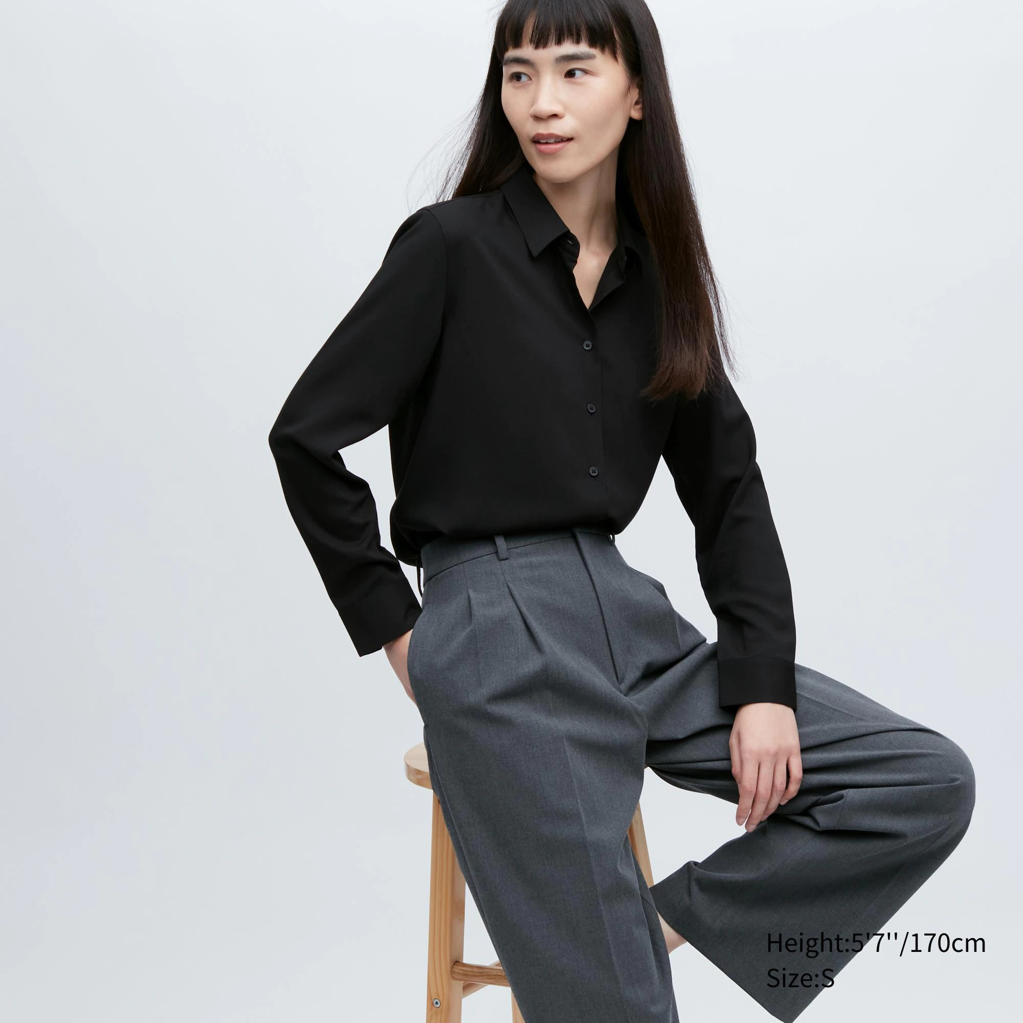 Rayon Long-Sleeve Blouse | UNIQLO (US)