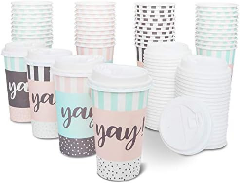 Yay Printed Design for Birthday Parties Insulated Coffee Cups with Lids (16-oz, 48-Pack) | Amazon (US)