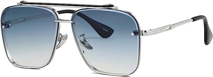 Gtand Fashion Trendy Square Aviator Gradient Sunglasses For Women Men Vintage Metal Sun Glasses | Amazon (US)