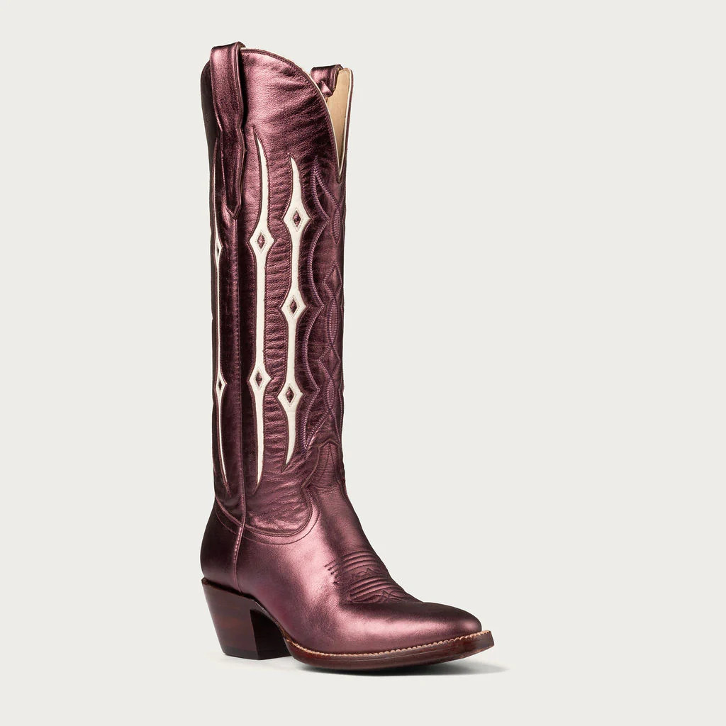 The Austin Boot in Sangria Metallic and Bone | CITY Boots