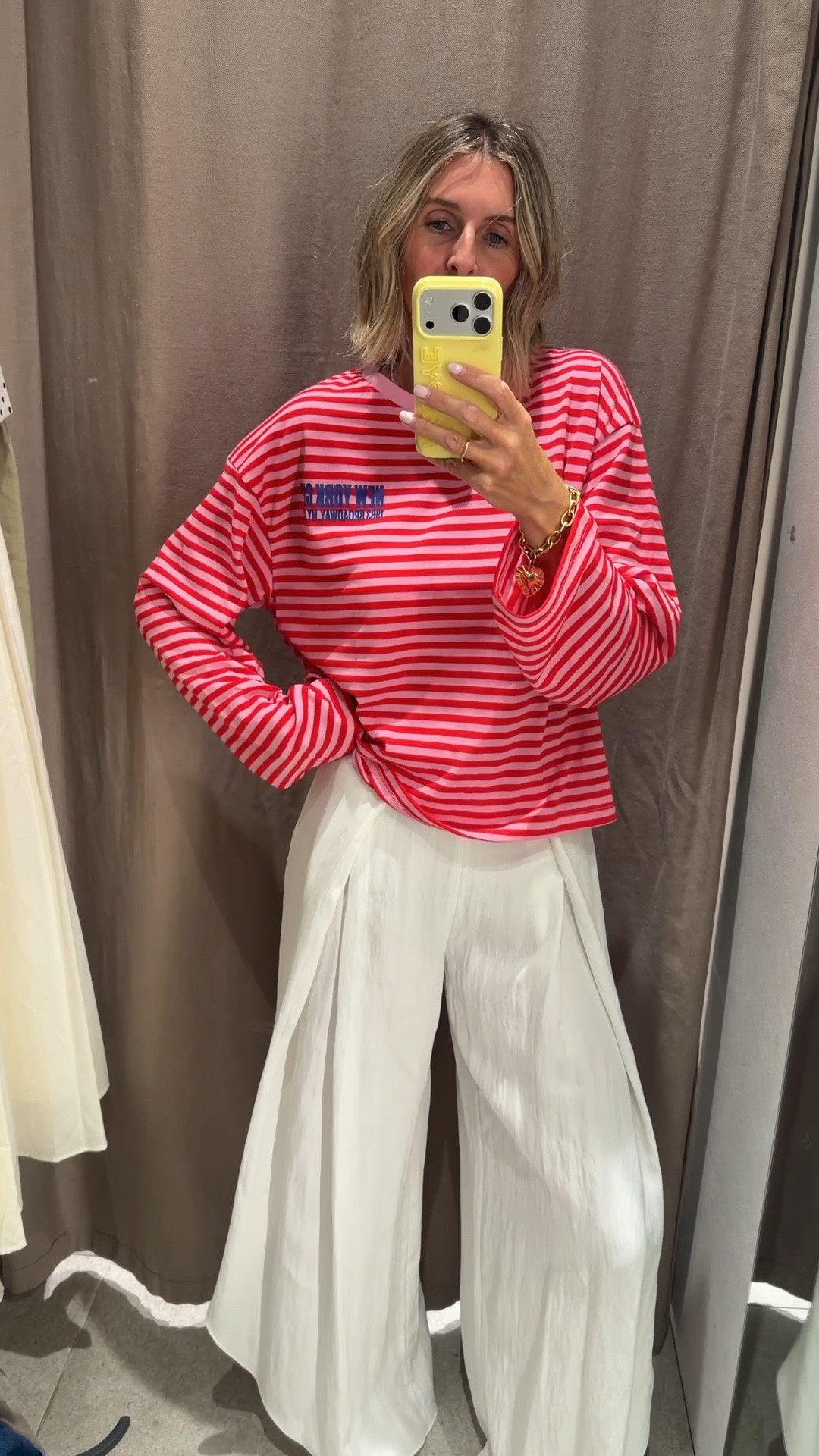 zara was GOOD yesterday!! shared a peek at these pieces in my insta stories and people wanted links…so here we are! not suggesting wearing these together, but both pieces are insane! 

these pants!! perfect for summer and vacay. wearing the small.

and this long sleeved tee. i’m in loooove! weeding the medium. it runs oversized. x

#LTKgrwm #LTKootd #LTKOver40