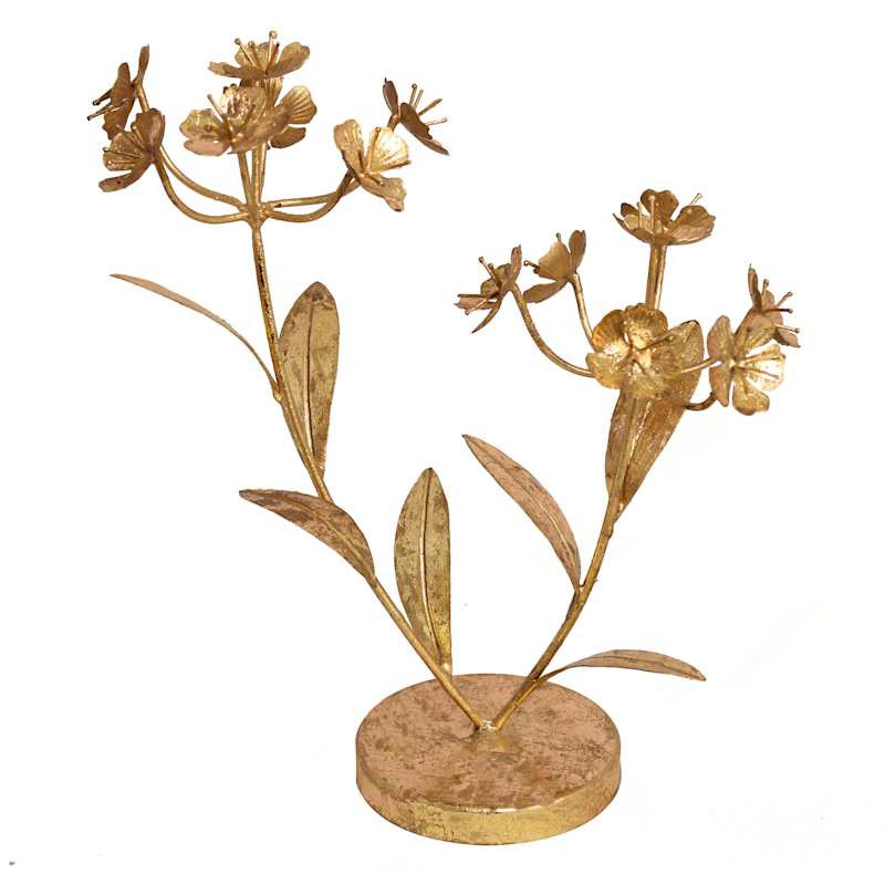 Gold Metal Flower Figurine, 12" | At Home