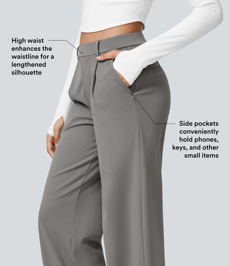 Women’s Halara Flex™ DayStretch High Waisted Pocket Straight Leg Work Pants - Halara | HALARA
