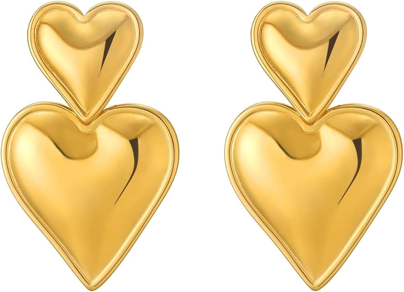 Apsvo Drop Earrings Spiral Chunky Gold Hoop Earrings Lightweight Dangle Earrings Teardrop Trendy ... | Amazon (US)