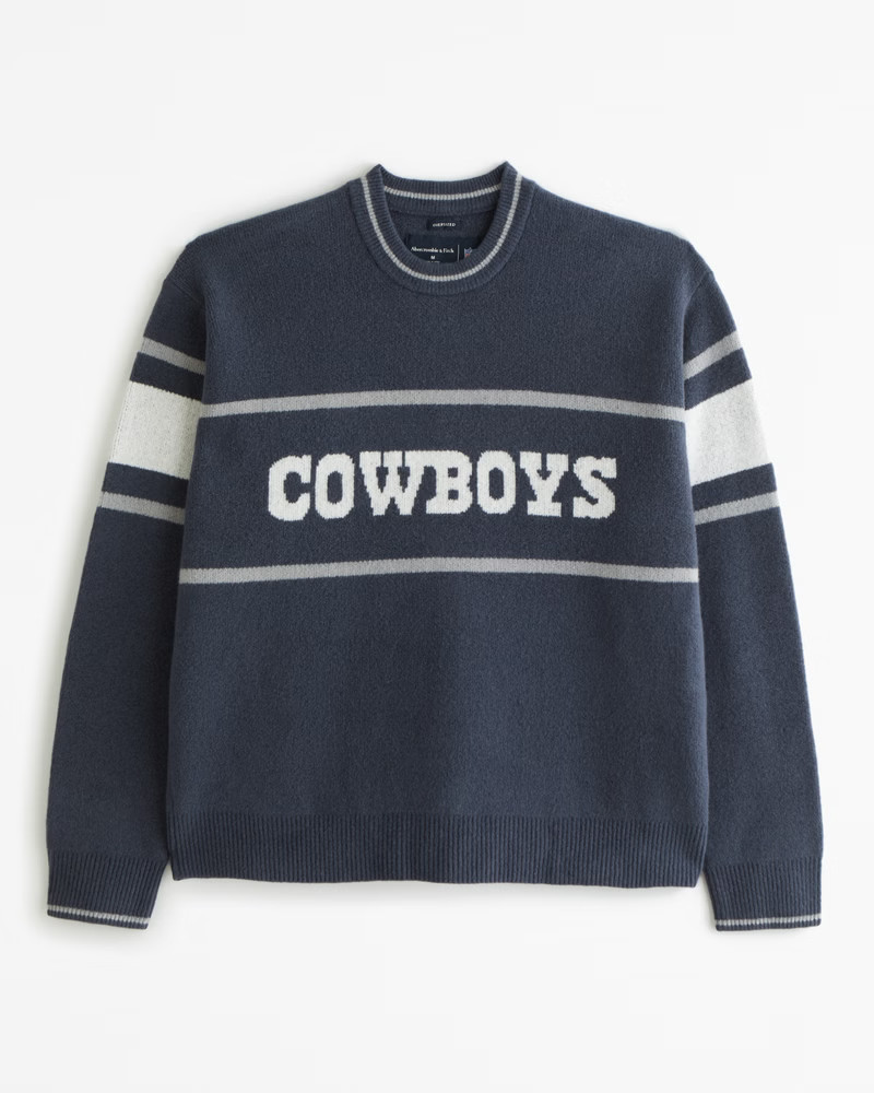 Abercrombie & Fitch Men's Dallas Cowboys Crew Sweater in Navy Blue - Size XXXL TALL | Abercrombie & Fitch (US)