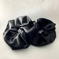 Handmade Black Satin Hair Scrunchies - Soft & Comfortable For All-Day Wear A Simple, Elegant Versatile Accessory Perfect Gift | Etsy (US)
