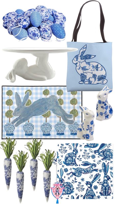 Blue and white Easter decor | chinoiserie | spring home decorating | Easter bunny 

#LTKhome #LTKSeasonal #LTKstyletip