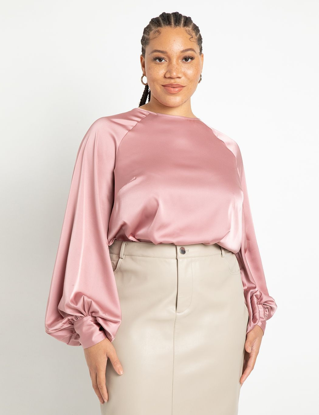 Poet Sleeve Blouse With Tie Back | Women's Plus Size Tops | ELOQUII | Eloquii