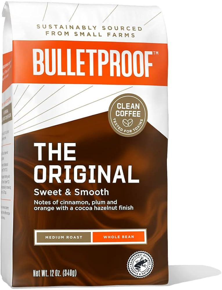 Bulletproof Original Medium Roast Whole Bean Coffee, 12 Ounces, 100% Arabica Coffee Sourced from ... | Amazon (US)