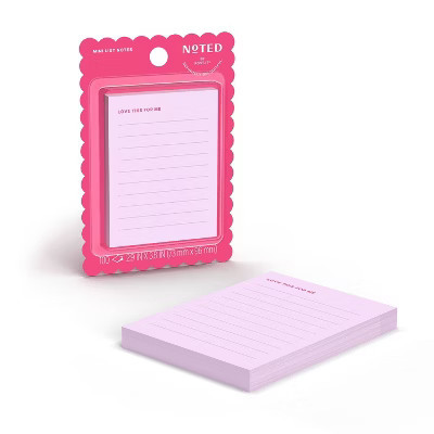 Noted by Post-it 3"x4" With Love List Notes Light Pink Valentine's Day | Target