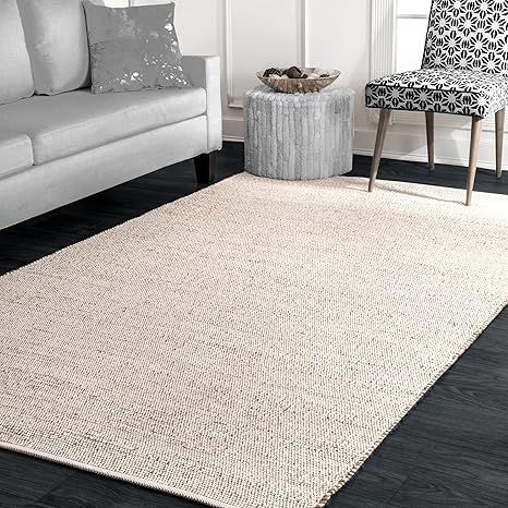 S & L Homes Jute Cotton Hand Woven Natural Farmhouse Area Rug for Living Room - Rustic Vintage Bo... | Amazon (US)