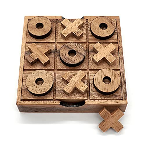 BSIRI Tic Tac Toe Wooden Board Game Table Toy Player Room Decor Tables Family XOXO Decorative Pieces | Amazon (US)