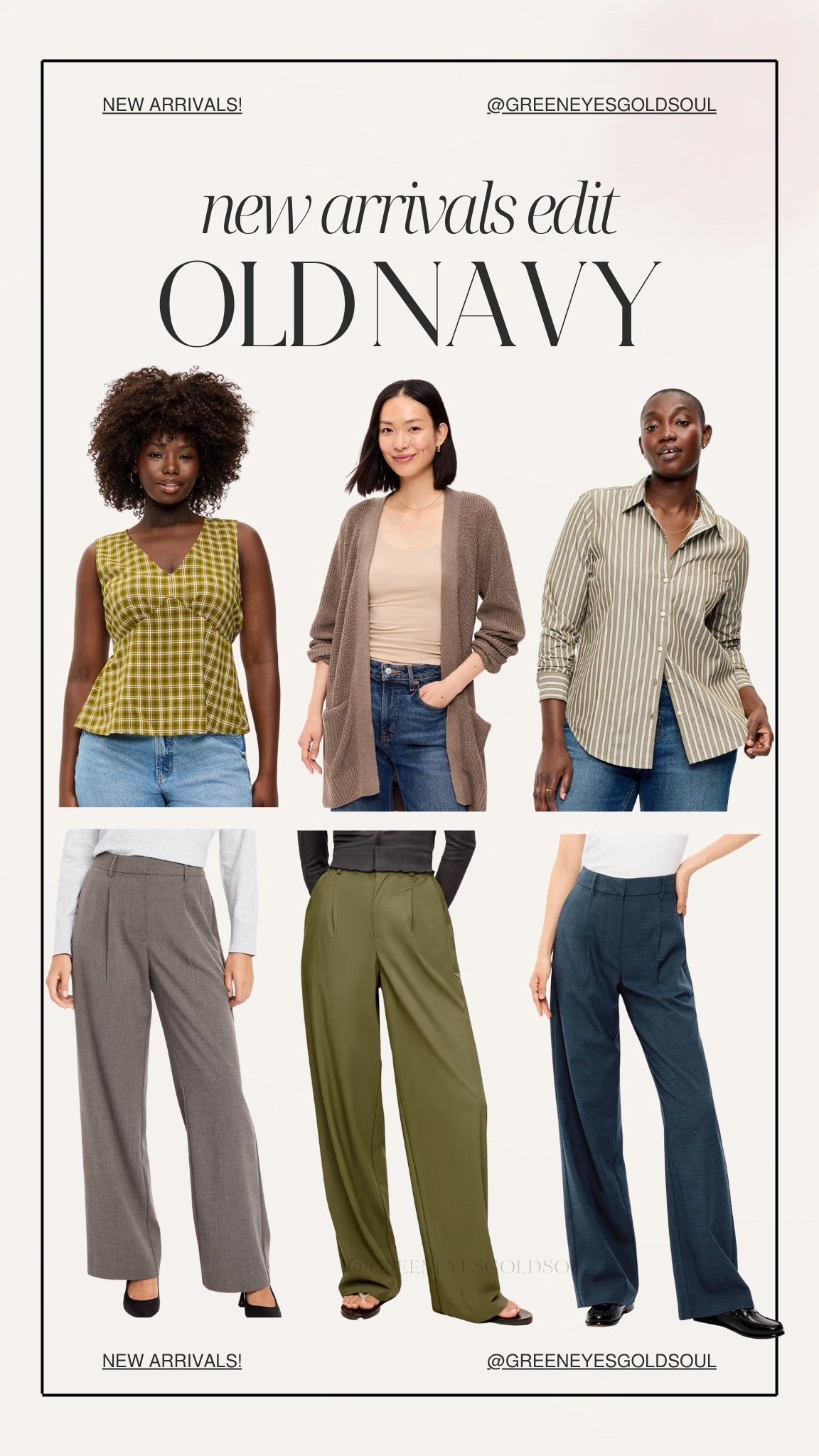 Old Navy’s new arrivals are full of elevated everyday staples. 🤎 Think polished work pants, lightweight cardigans, classic button downs, effortless denim, and versatile tops you’ll wear on repeat. Rounded up my favorite finds that are easy to mix, match, and style from now through fall.

Old Navy new arrivals, Old Navy fall, Old Navy women, Old Navy workwear, Old Navy trousers, Old Navy cardigan, Old Navy button down shirt, Old Navy blouses, Old Navy tops, Old Navy wide leg pants, Old Navy office outfits, Business casual outfits, Workwear essentials, Office style, Capsule wardrobe, Neutral outfits, Everyday basics, Elevated basics, Fall fashion, Transitional outfits, Casual chic, Everyday style, Affordable fashion, Budget friendly fashion, Fall wardrobe, Teacher outfits, Corporate outfits, Smart casual, Wide leg trousers, Neutral wardrobe

#LTKStyle #LTKootd #LTKSeasonal #OldNavyStyle #OldNavyFinds #OldNavyFashion #WorkwearStyle #BusinessCasual #CapsuleWardrobe #FallStyle #NeutralStyle #AffordableFashion #EverydayStyle #ClassicStyle #OfficeOutfit #TransitionalStyle #WideLegPants #CasualChic #WardrobeEssentials #LTKFashion

#LTKootd #LTKSeasonal #LTKWorkwear