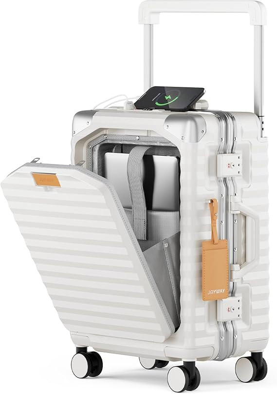Joyway 20 Inch Carry on Luggage with Aluminium Frame and Front Pocket, PC Hardshell Suitcase with... | Amazon (US)