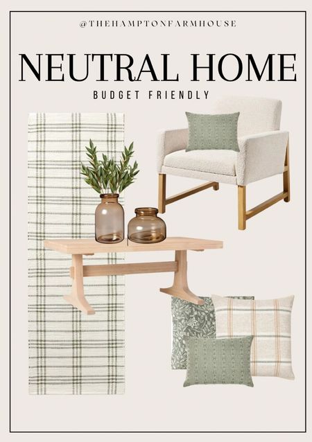 Neutral home decor ✨

Throw pillow, accent chair, pillows, vase, coffee table, runner, rug, living room 

#LTKhome #LTKfindsunder50 #LTKstyletip