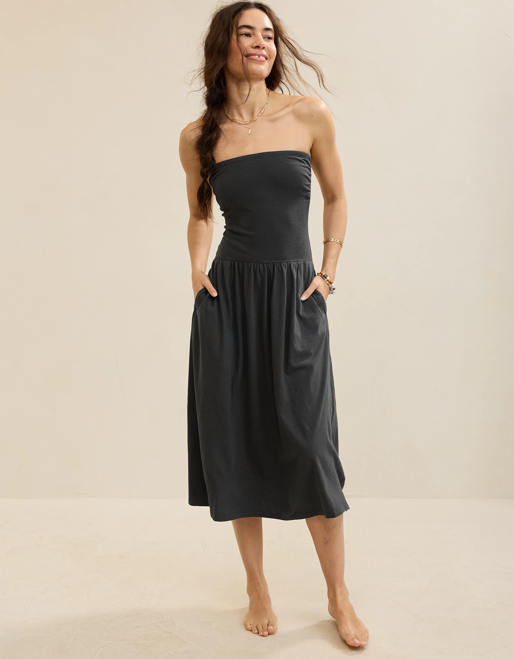 Aerie Happiest Tube Midi Dress | Aerie
