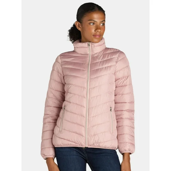 Big Chill Women's and Women’s Plus Packable Puffer Jacket, Midweight, Sizes S-3X | Walmart (US)