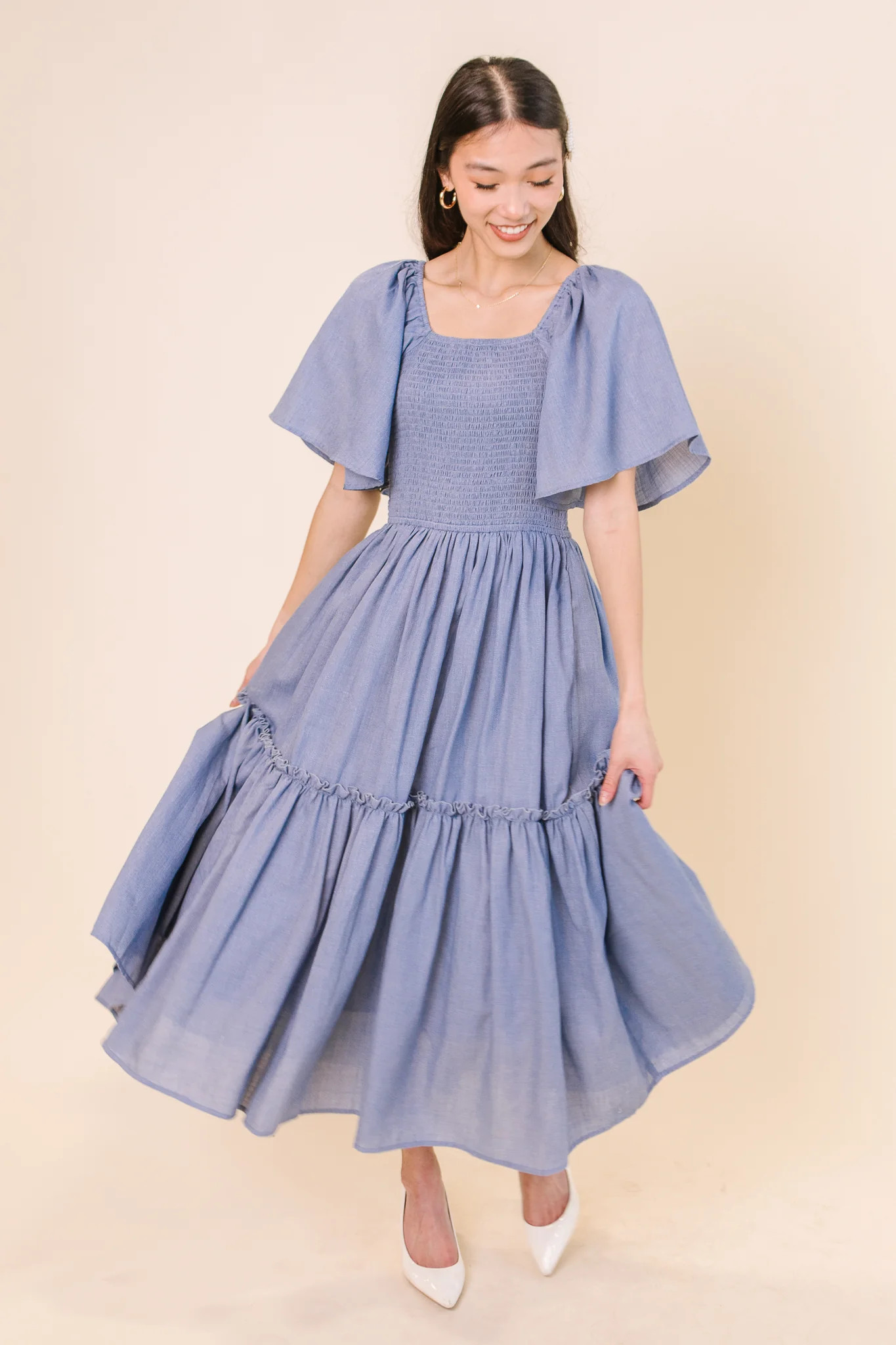 Lennon Dress in Chambray | Ivy City Co